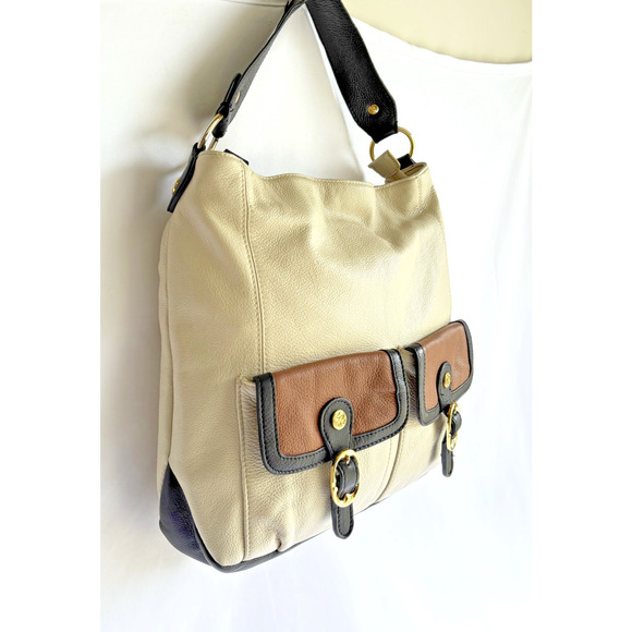 Emma Fox Beige Handbag Two Outside Pockets - Picture 3 of 12